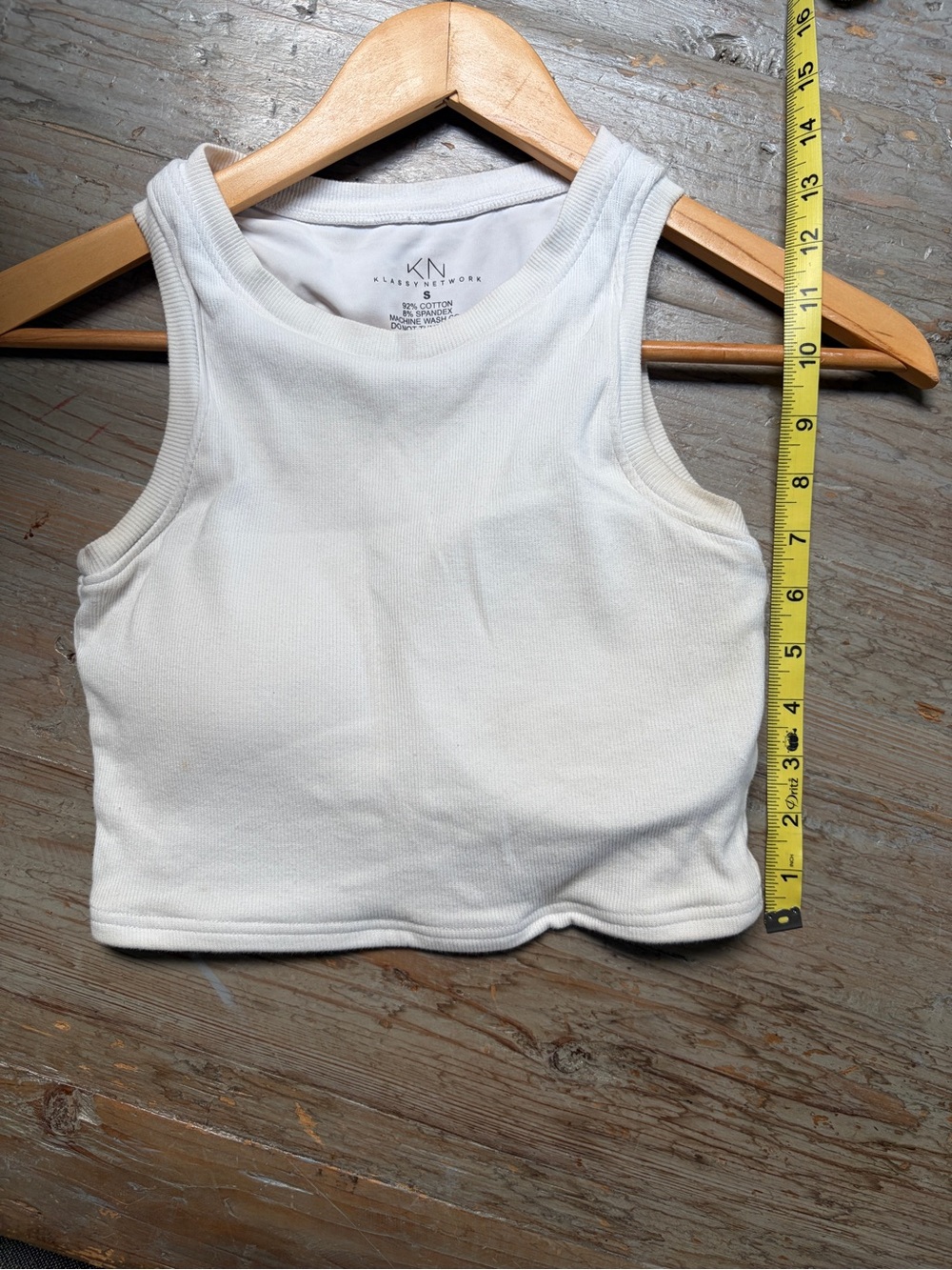 Klassy Network White Ribbed Crew Tank